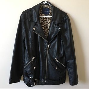 American Eagle Oversized Black Biker Jacket